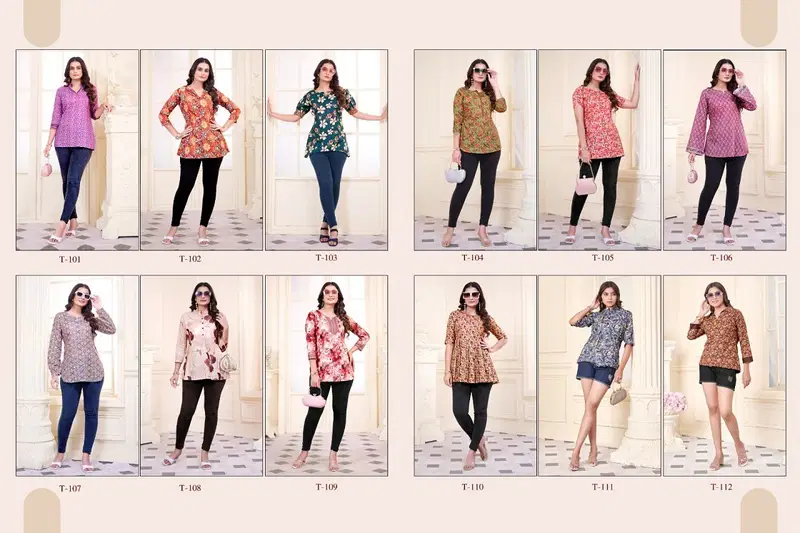 Tunic Vol 1 By Rahi Fab Cambric Cotton Printed Tunic Ladies Top Wholesale Online